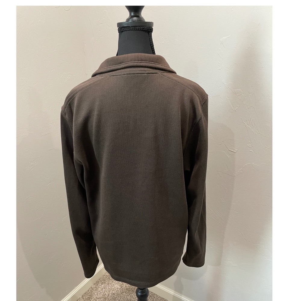 Banana Republic Brown 100% Cotton Quarter Zip Ribbed Pullover Sweater Womens S - Picture 5 of 7
